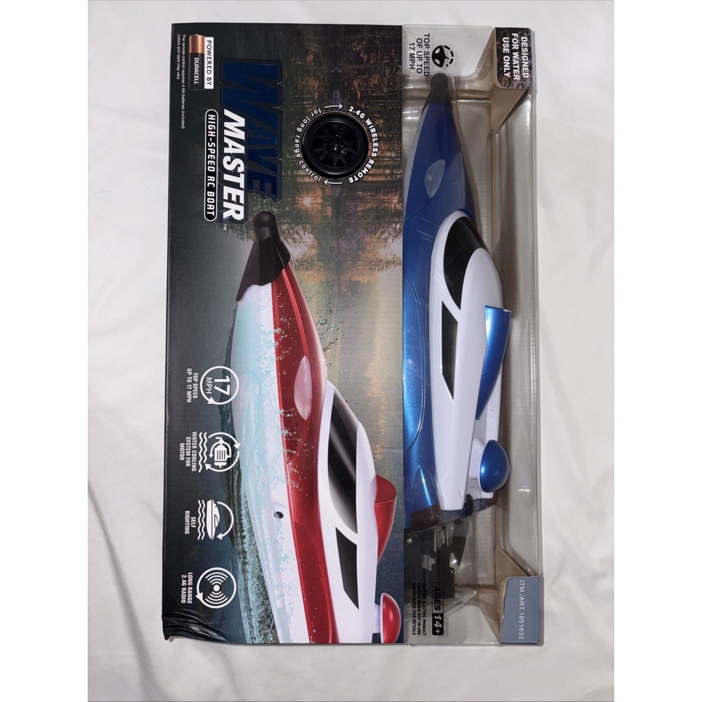 Wave Master High Speed RC Boat with Wireless Remote, 17 MPH Top Speed Age 14+